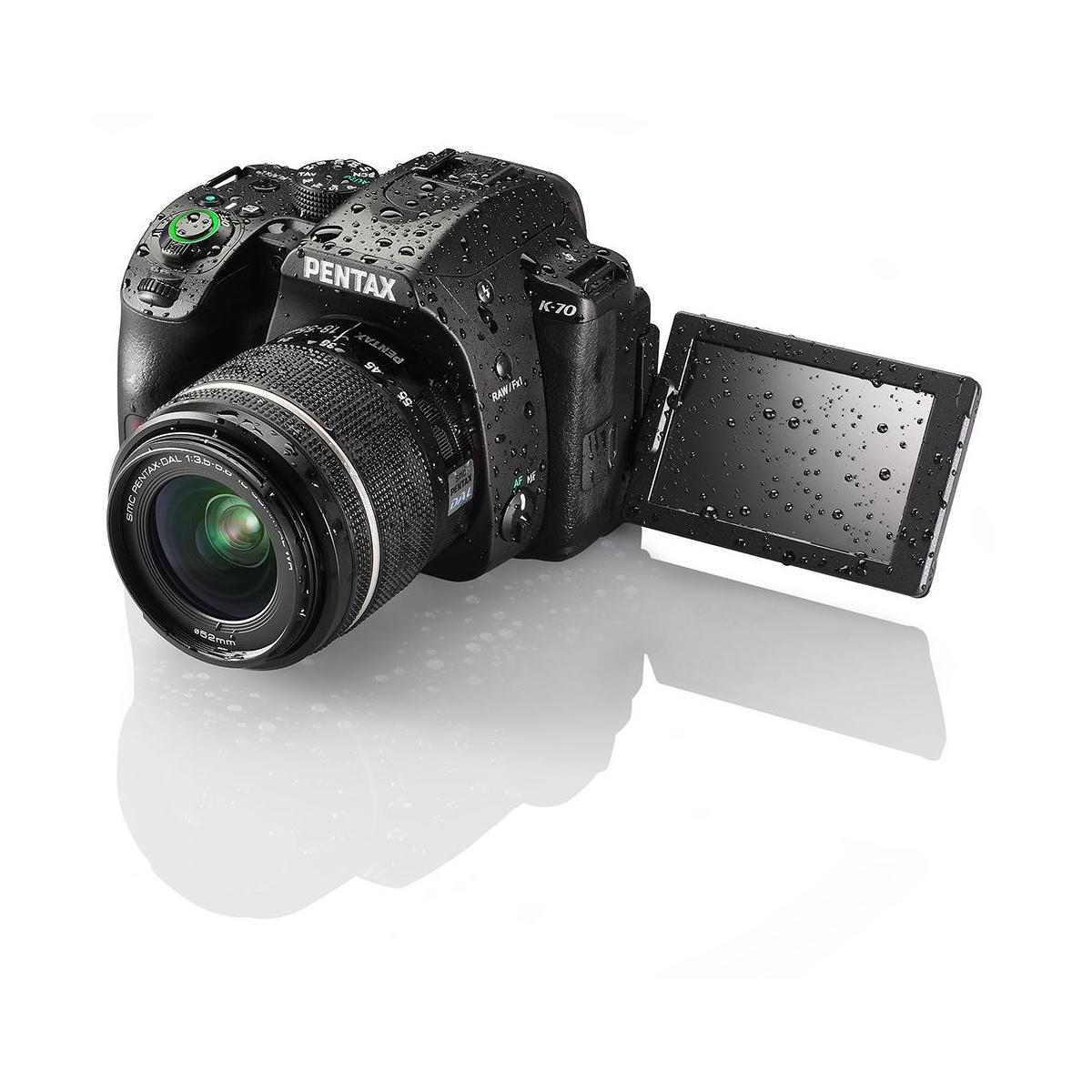 Pentax K-70 DSLR with SMC DA 18-55mm f/3.5-5.6 AL WR Lens (Black)
