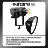 Profoto L600D LED Light Flicker Free with Advanced Cooling and 3ft Octa Softbox White Interior