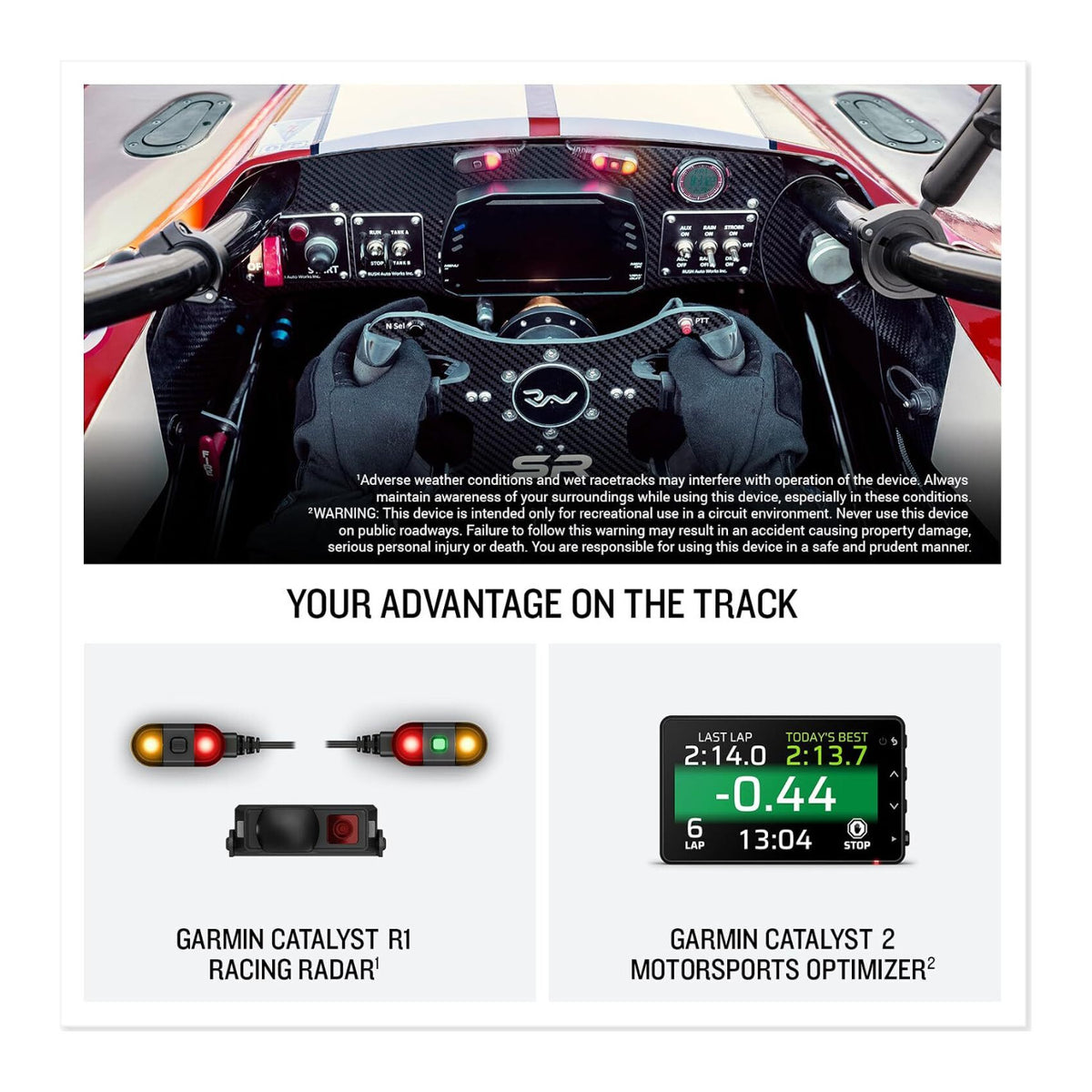 Garmin Catalyst 2 Racetrack Driving Performance Optimizer Bundle with R1 Racing Radar & Accessories - 4