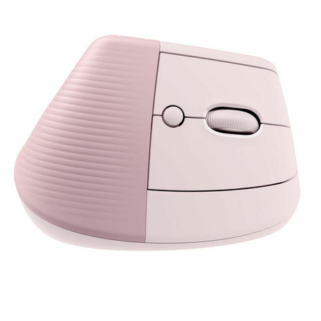 Logitech Lift Vertical Wireless Ergonomic Mouse with 4 Customizable Buttons (Rose)