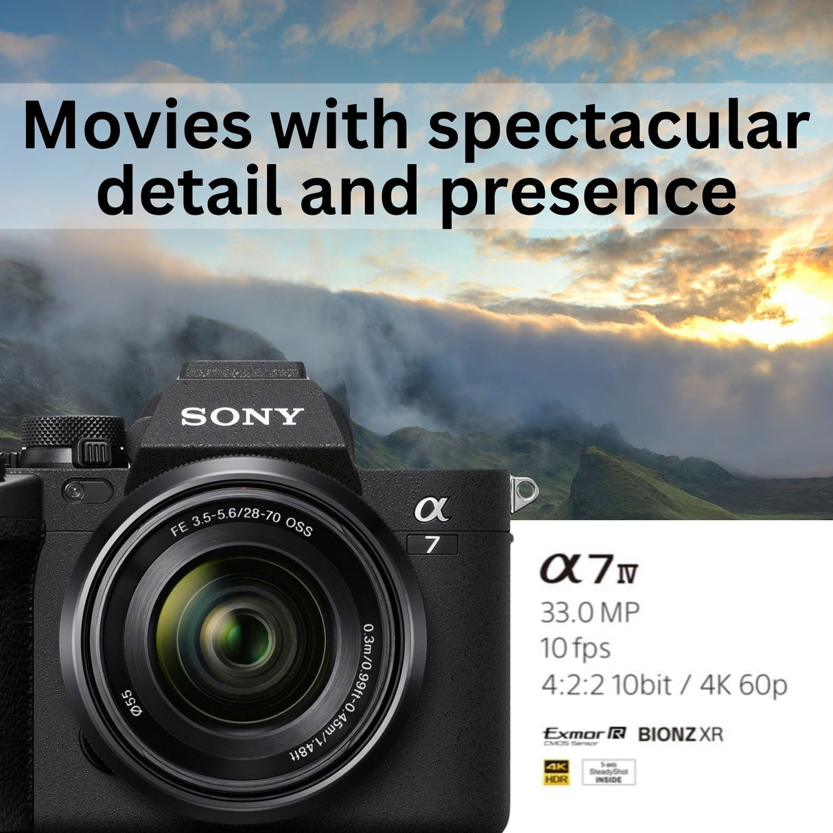 Sony Alpha 7 IV Mirrorless Camera with 24-105mm f/4 G2 OSS Lens and Accessories Bundle