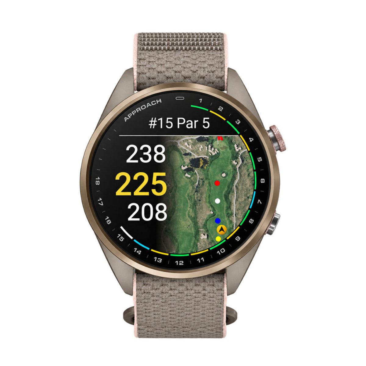 Garmin Approach S72 43mm GPS Golf Watch with Blush Pink Bezel (Soft Gold) - 3