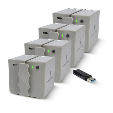Stealth Cam 360 Cam Max Cartridge 5400mAh Lithium Battery (4-Pack) with Card Reader Bundle