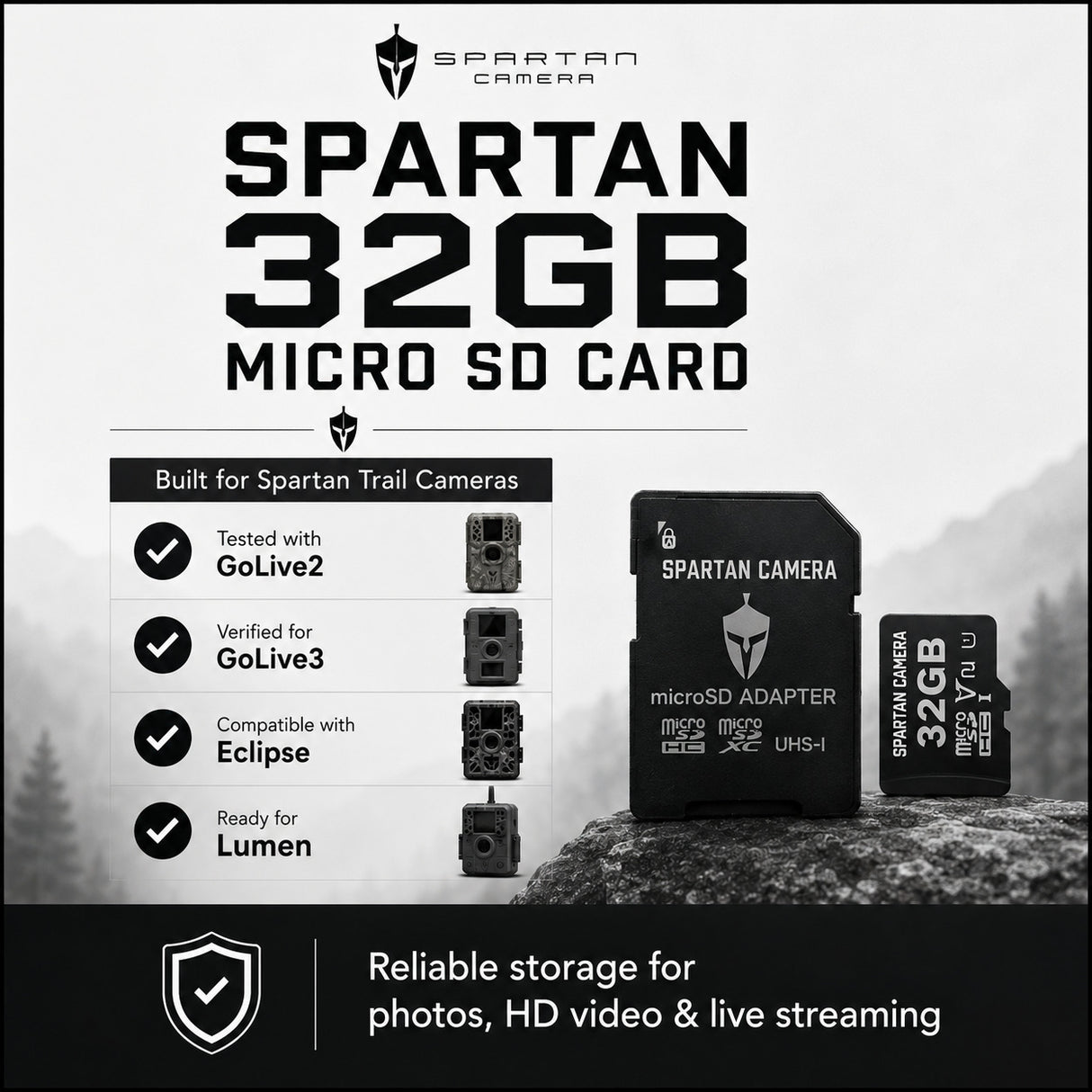 Spartan 32GB Memory Card with Adapter and Card Reader Bundle
