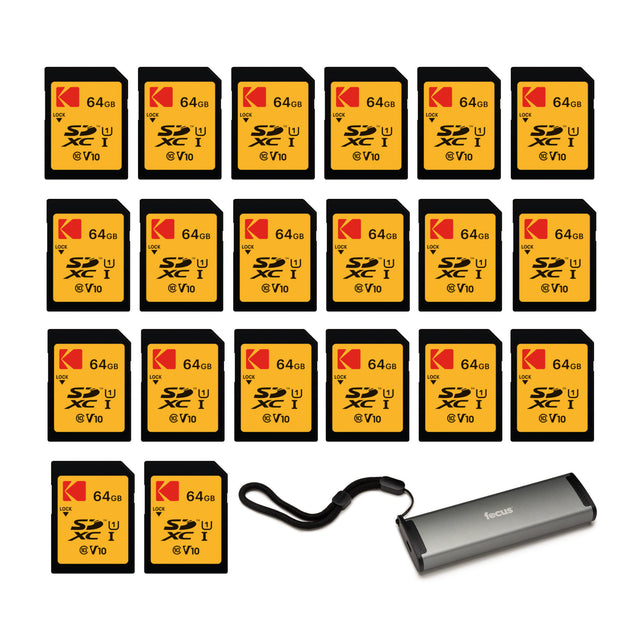 Kodak 64GB Class 10 UHS-I U1 SDXC Memory Card with Card Reader and Storage Case - 1