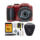 Kodak PIXPRO AZ255 Astro Zoom 16MP Digital Camera (Red)  Bundle with 32GB SD Card and Camera Case