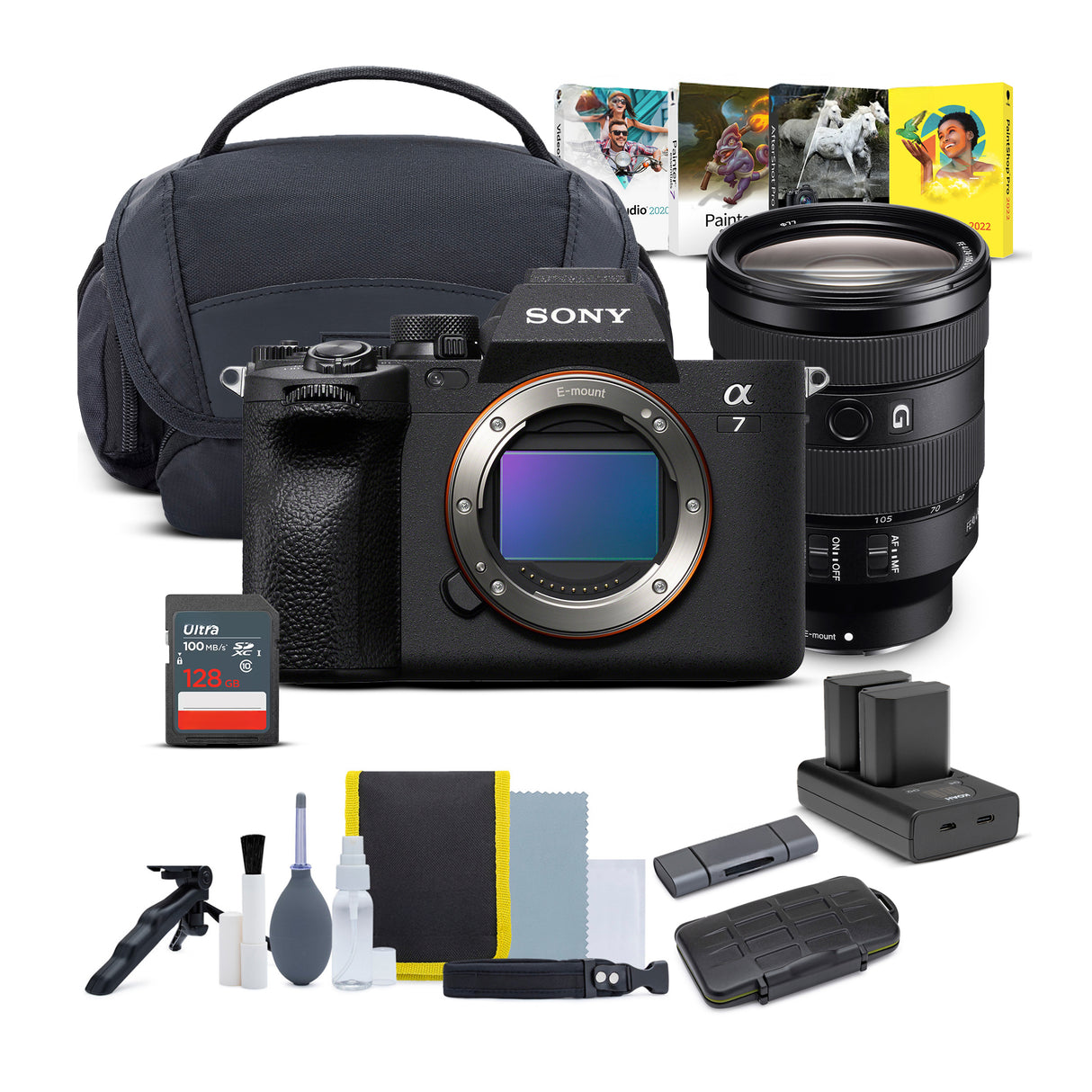 Sony Alpha 7 IV Mirrorless Camera with 24-105mm f/4 G2 OSS Lens and Accessories Bundle