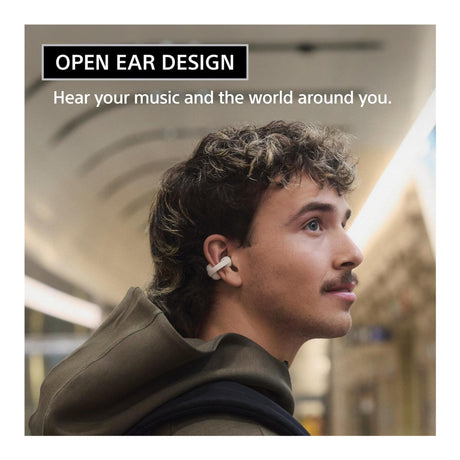Sony LinkBuds Clip Open-Ear Truly Wireless Earbuds with Earbud Case Bundle (Greige)