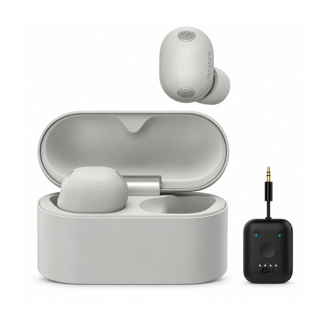 Sony WF-1000XM6 Wireless Noise Cancelling Earbuds (Platinum Silver) with In-Flight Audio Adapter - 1