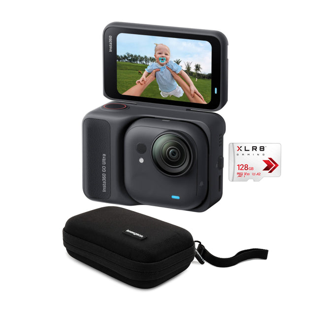 Insta360 GO Ultra Creator Bundle (Black) with 128GB Memory Card and Soft Case Bundle