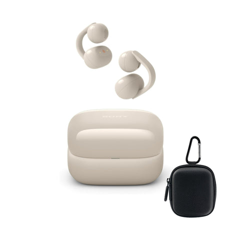 Sony LinkBuds Clip Open-Ear Truly Wireless Earbuds with Earbud Case Bundle (Greige)
