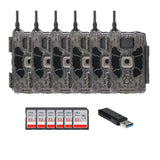 Stealth Cam Deceptor Dual Network Trail Camera (6 Pack) Bundle with 32GB Memory Card & Card Reader - 1