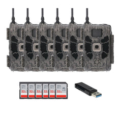 Stealth Cam Deceptor Dual Network Trail Camera (6 Pack) Bundle with 32GB Memory Card & Card Reader - 1