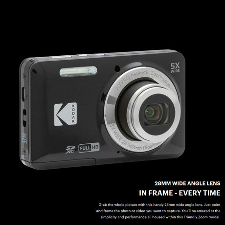 Kodak PIXPRO Friendly Zoom FZ55 Digital Camera (Black) Bundle with 128GB SD Card and Accessories