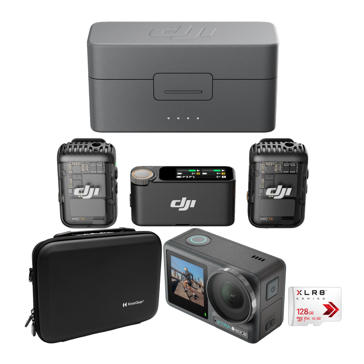DJI Mic 2 with Action Camera, Memory Card, and Carrying Case Bundle - 1