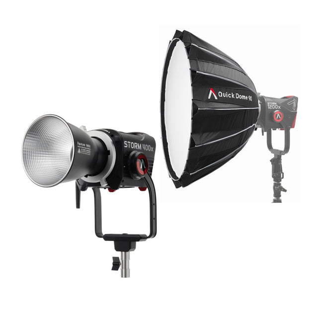 Aputure STORM 400x Tunable White LED Monolight (Gold Mount) with 35-Inch Softbox - 1