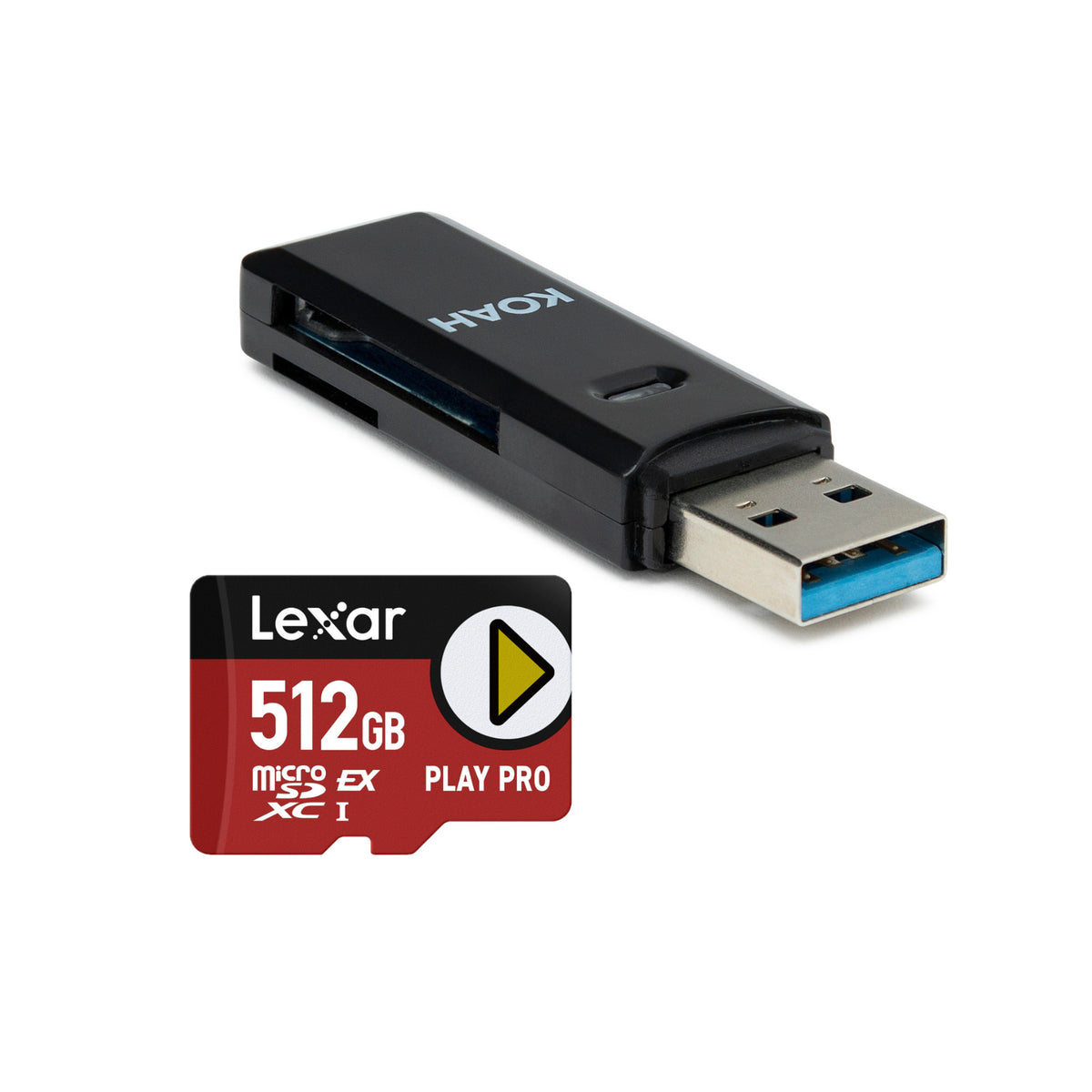 Lexar 512GB PLAY PRO microSDXC Express Memory Card with Card Reader Bundle - 1