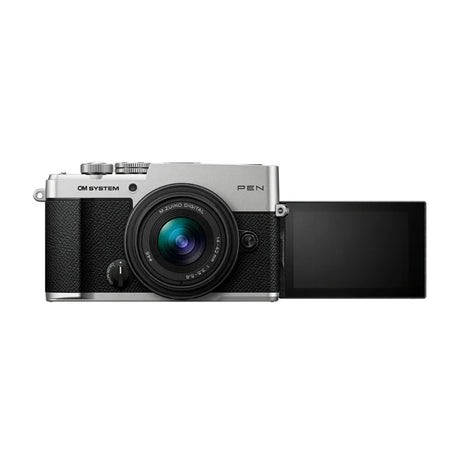 OM SYSTEM PEN Mirrorless Camera (Silver) with M.Zuiko 14-42mm Lens