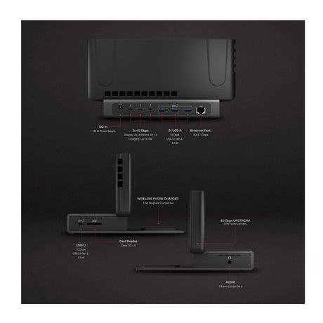 Brydge ProDock Duo TB4 Docking Station Bundle with Adapter Sleeve for 16-Inch MacBook Pro - 7