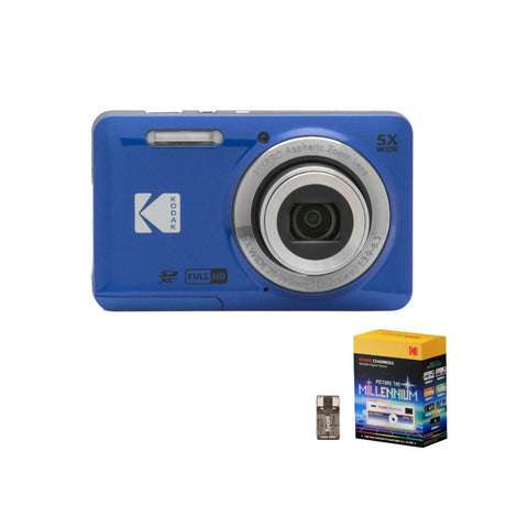 Kodak PIXPRO Friendly Zoom FZ55 (Blue) with Charmera Millennium Edition Bundle-1