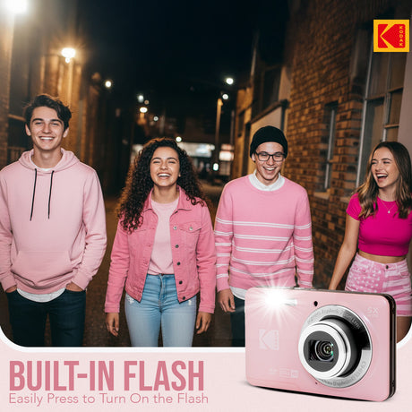 Kodak PixPro Friendly Zoom FZ55 16MP 1080p Full HD Digital Camera (Pastel Pink)