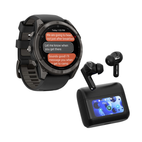 Garmin fenix 8 Pro Sapphire 51mm Smartwatch (Carbon Gray) with Earbuds Bundle - 1
