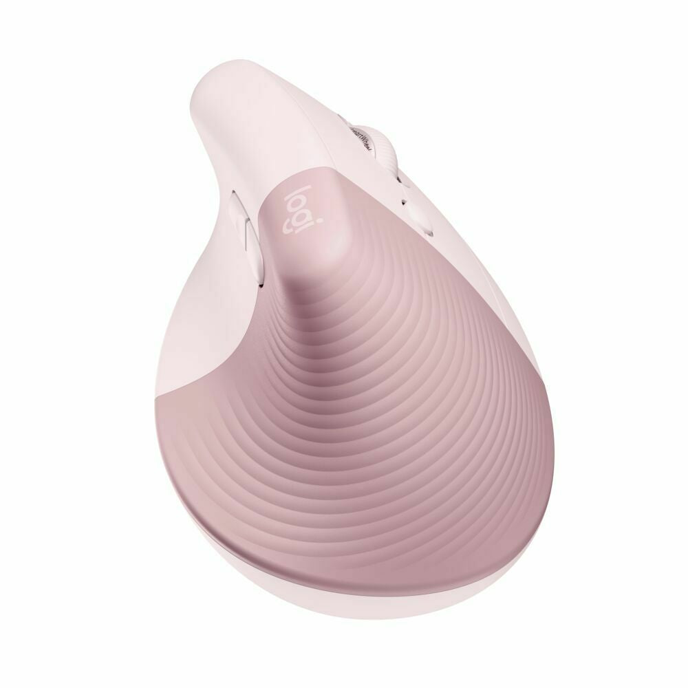 Logitech Lift Vertical Wireless Ergonomic Mouse with 4 Customizable Buttons (Rose)