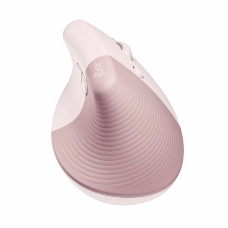 Logitech Lift Vertical Wireless Ergonomic Mouse with 4 Customizable Buttons (Rose)