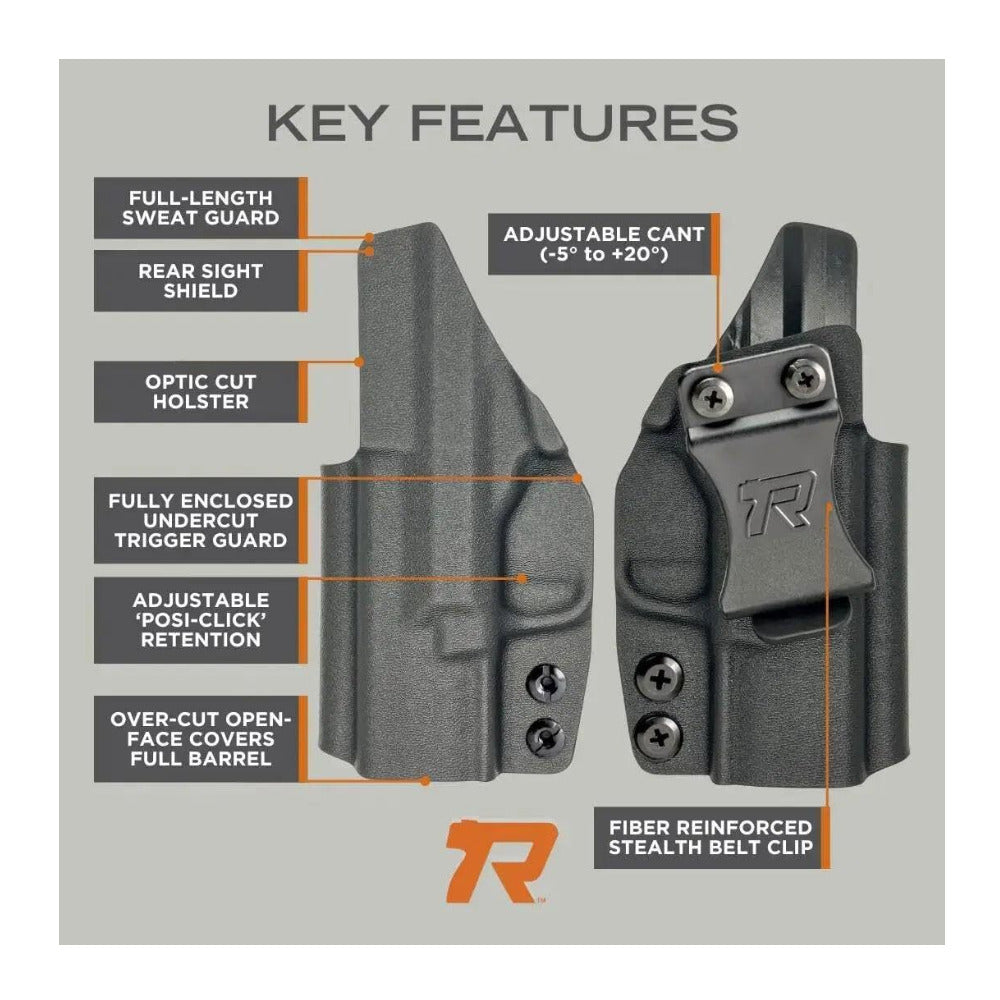 Rounded IWB Holster Fits: Glock 19 19X 23 32 45 (G1-5) Holster Carbon Fiber (American Made)-3