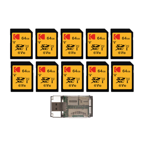 Kodak 64GB Class 10 UHS-I U1 SDXC Memory Card Bundle with Card Reader - 1