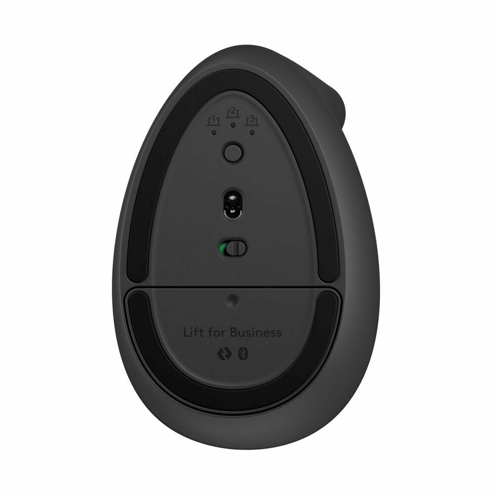 Logitech - Lift Vertical Wireless Ergonomic Mouse with 4 Customizable Buttons - Graphite)