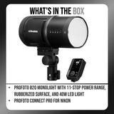 Profoto B20 Monolight with 11-Stop Power Range Rubberized Surface Bundle with Connect Pro for Nikon