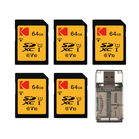Kodak 64GB Class 10 UHS-I U1 SDXC Memory Card Bundle with Card Reader - 1