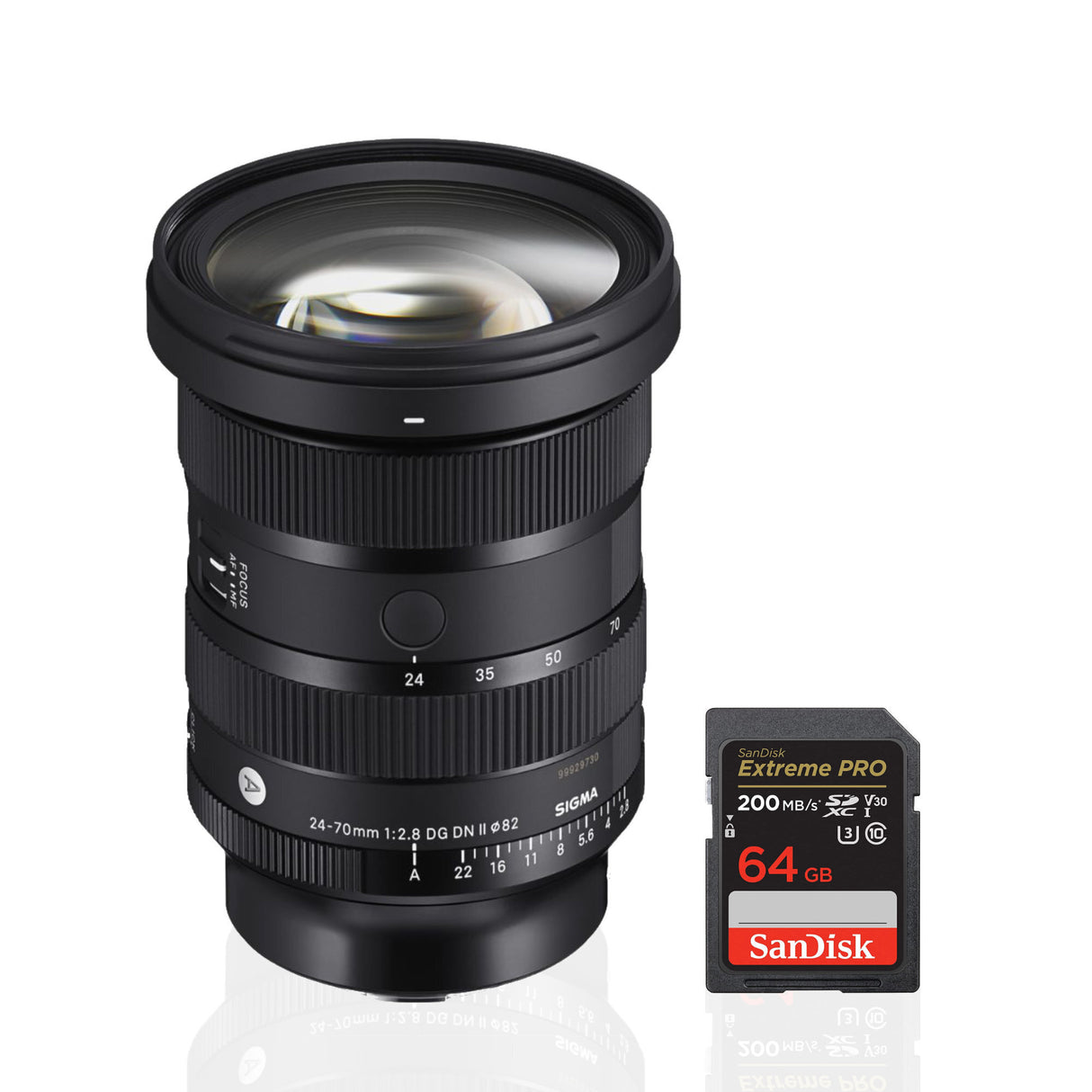 Sigma 24-70MM F2.8 DG DN II ART Lens (L Mount) with 64GB SDXC UHS-I Memory Card