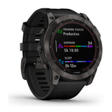 Garmin Fenix 7X Sapphire Solar GPS Smartwatch with Black Band (Carbon Gray)