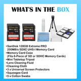 SanDisk 128GB Extreme PRO 200MB/s SDXC UHS-I Memory Card (2-pack) with iZONIX Memory Case Bundle