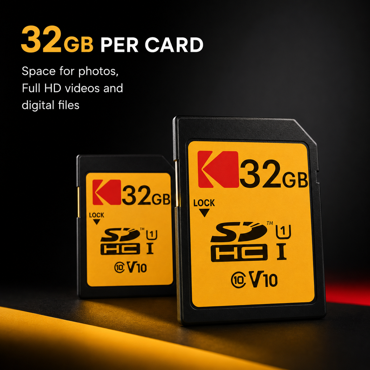 Kodak 32GB Class 10 UHS-I SDHC Memory Card (2 Pack) with Focus All-In-One High Speed USB Card Reader