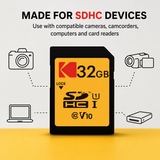 Kodak 32GB Class 10 UHS-I SDHC Memory Card (2 Pack) with Focus All-In-One High Speed USB Card Reader