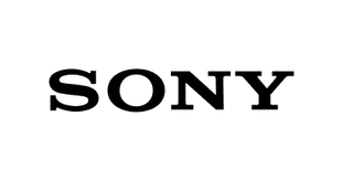 Solid black Sony logo on a white background