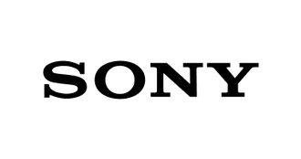 Solid black Sony logo on a white background