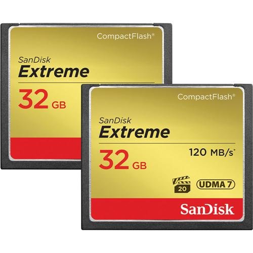 SanDisk 32 GB Extreme CompactFlash Memory Card (2-Pack)
