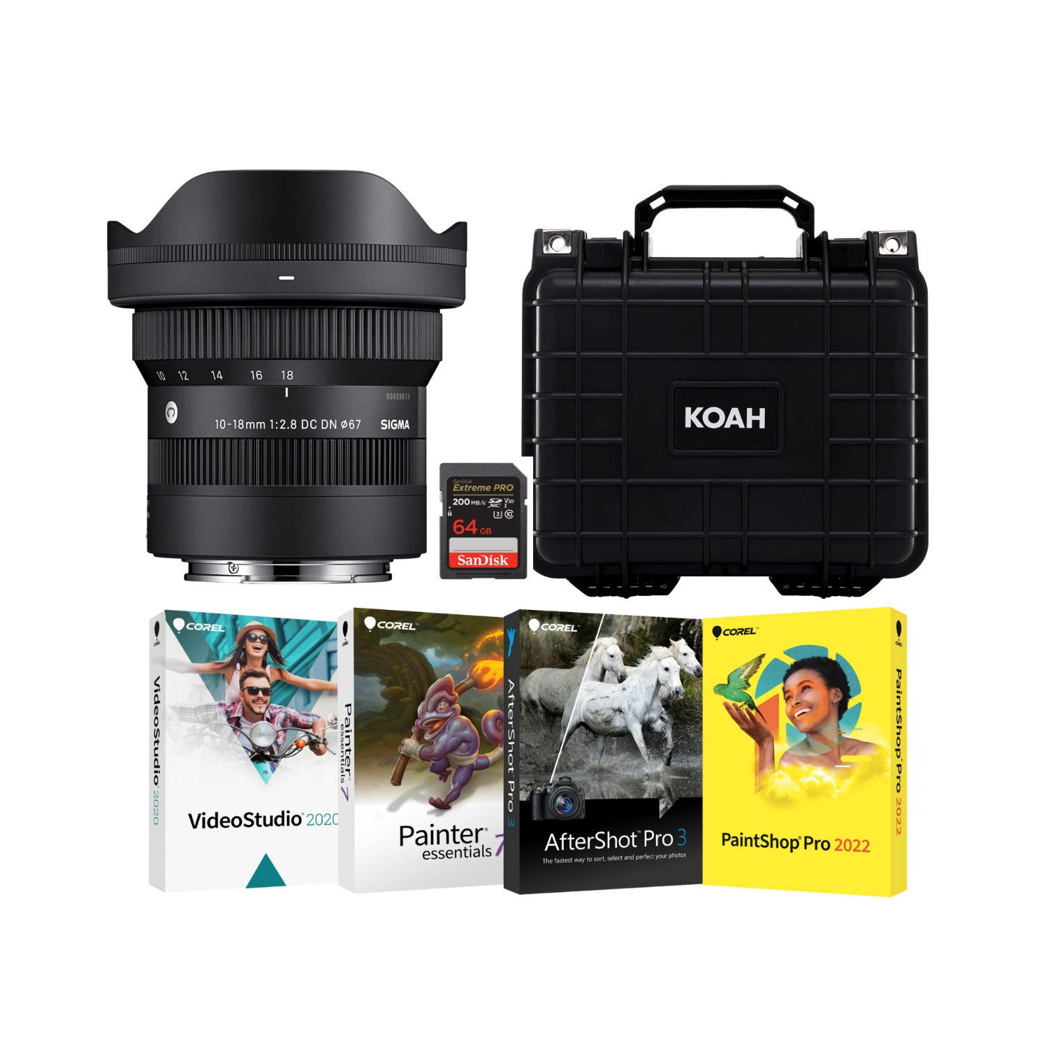 Sigma 10-18 mm F2.8 DC DN Ultra-Wide Zoom Camera Lens for Sony E Mount with Waterproof Hard Case Bundle