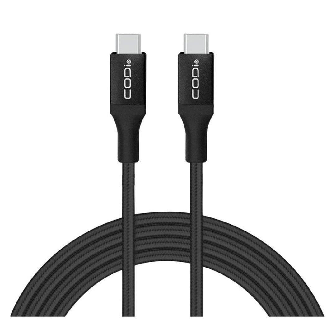 Codi 6-Feet Braided Nylon USB-C to USB-C Charge and Sync Cable with Aluminum Housings