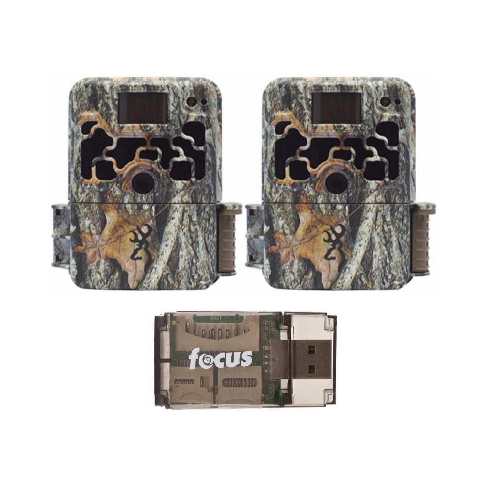 Browning Trail Cameras Dark Ops Extreme 16MP Game Camera 2 Pack with USB Card Reader ABRNBTC6HDX 2X Focus Camera