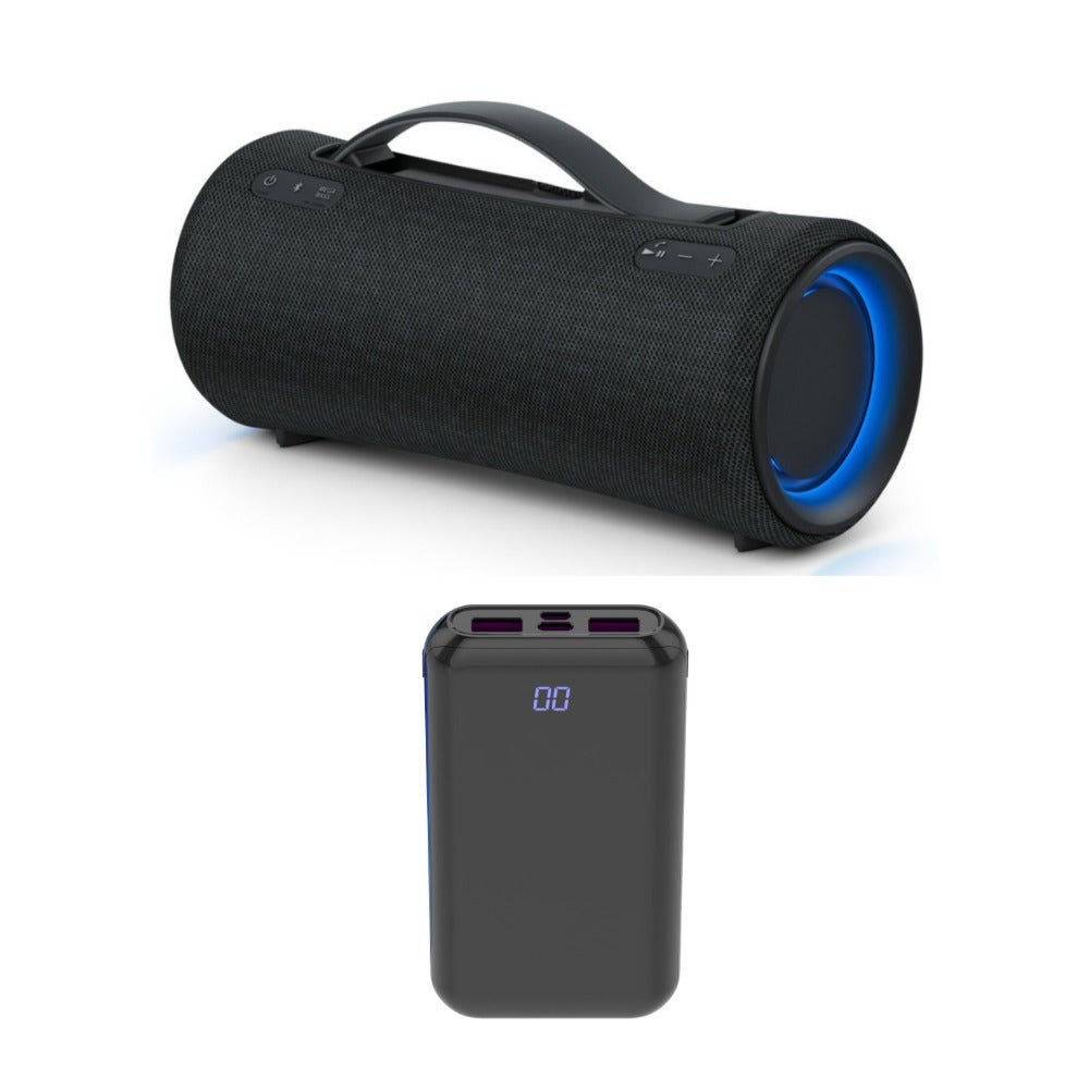 Sony SRS-XG300 X-Series Wireless Portable Bluetooth Party Speaker with LCD PD Battery Pack in Black