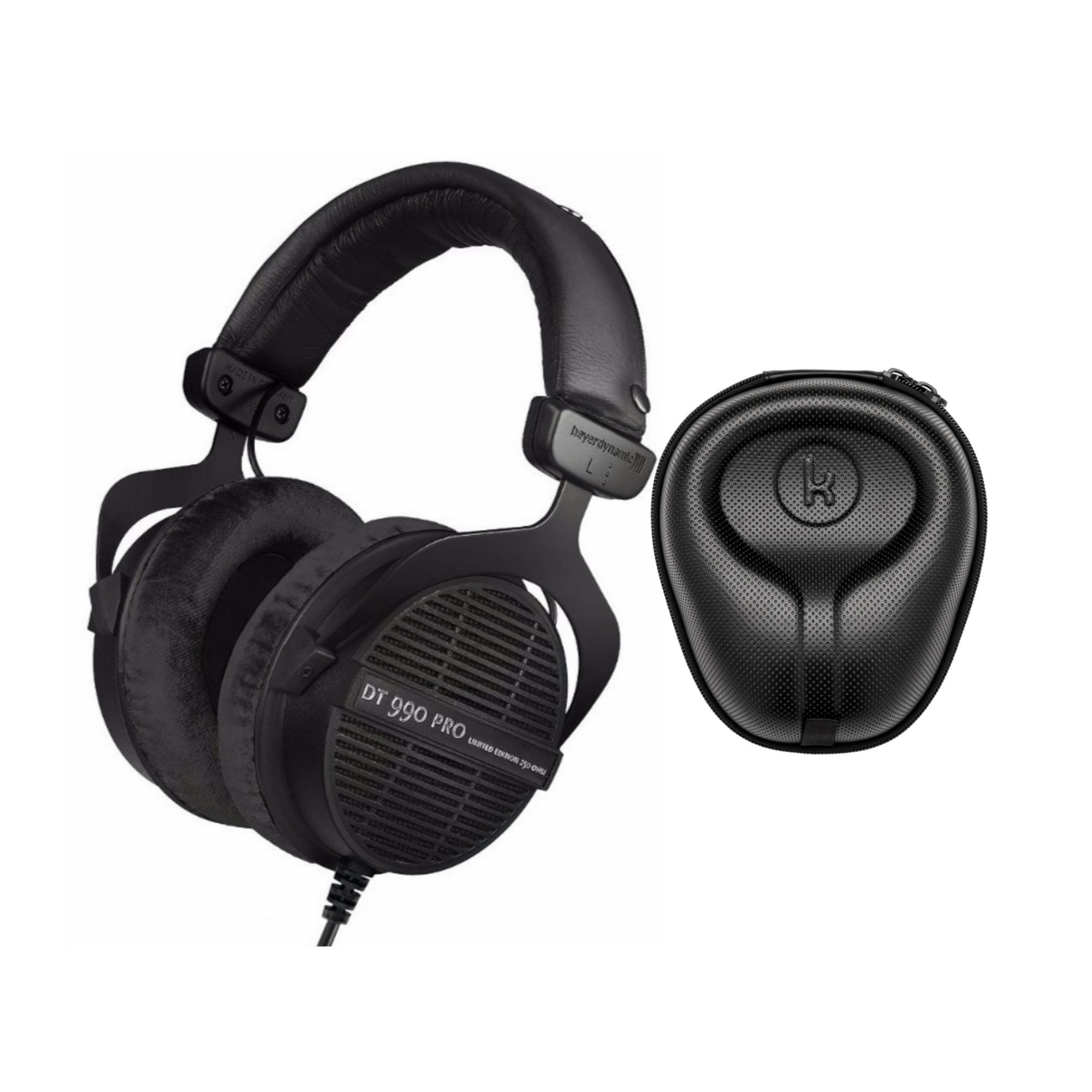 Beyerdynamic DT 990 PRO Studio Headphones (Ninja Black, Limited Edition)  with Knox Gear Hard Shell Headphone Case - DT990-BLKLIMITED | Focus Camera