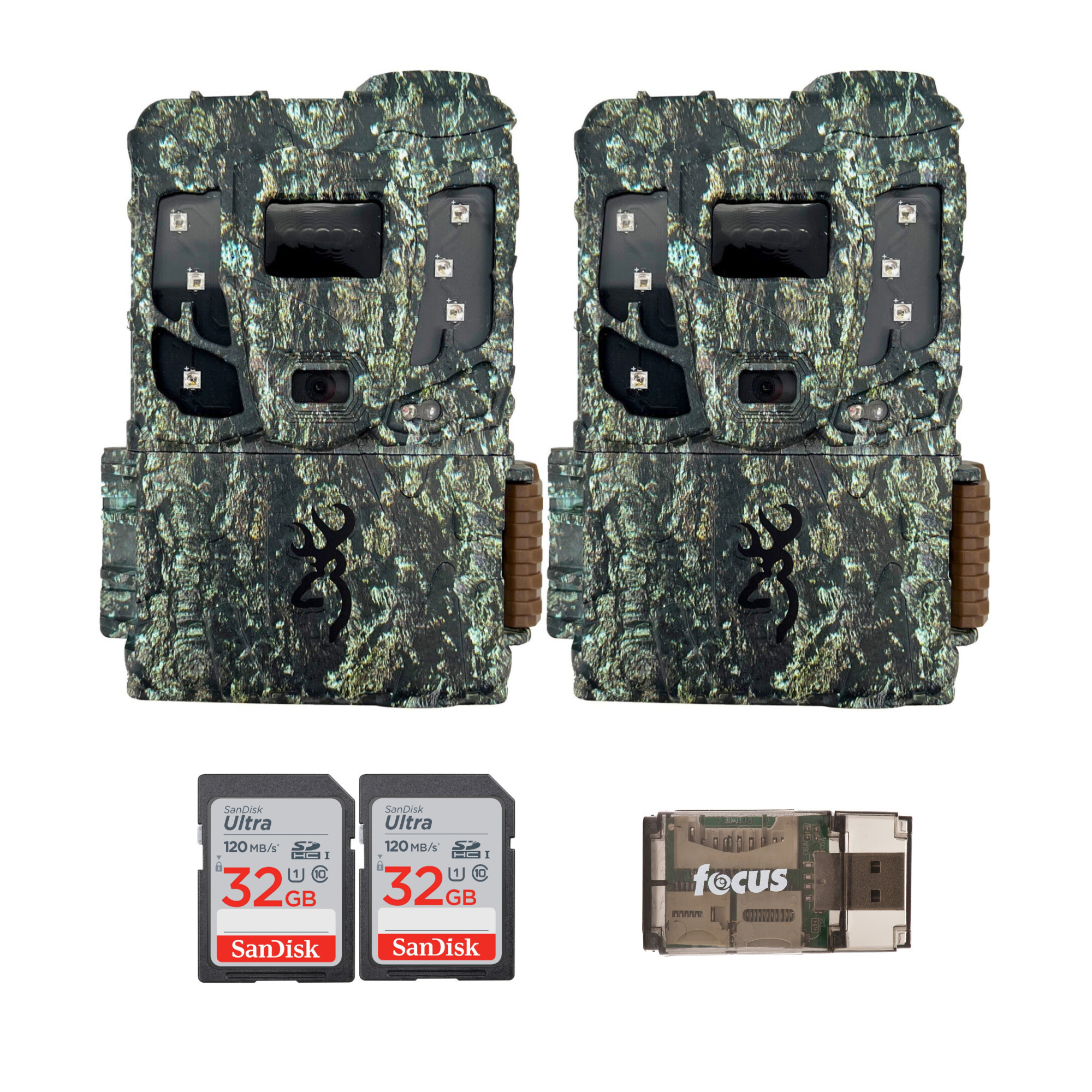 Browning Trail Cameras Browning 2PK Pro Scout Max Extreme HD Cellular Trail Camera with 32GB SD Memory, and Card Reader