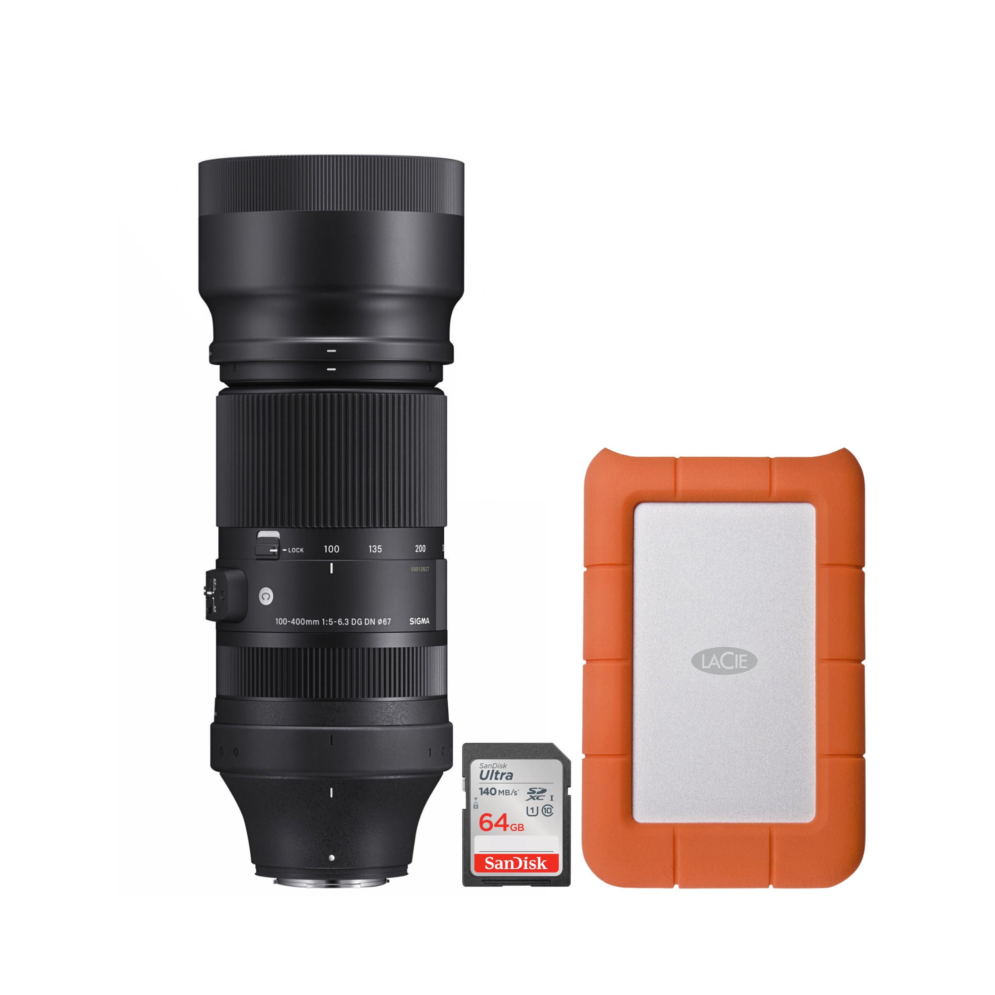 Sigma 100-400mm F5-6.3 DG DN OS Contemporary Camera Lens for Fujifilm X Mount and Hard Drive Bundle