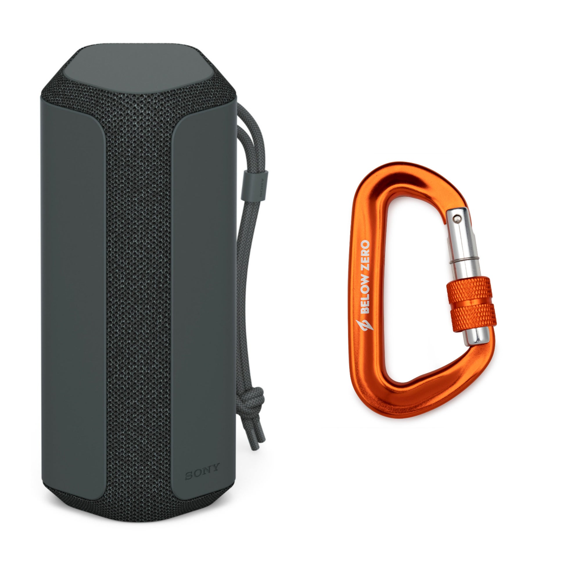 Sony SRS-XE200 X-Series Wireless Ultra Portable Bluetooth Speaker with Heavy Duty Carabiner in Black